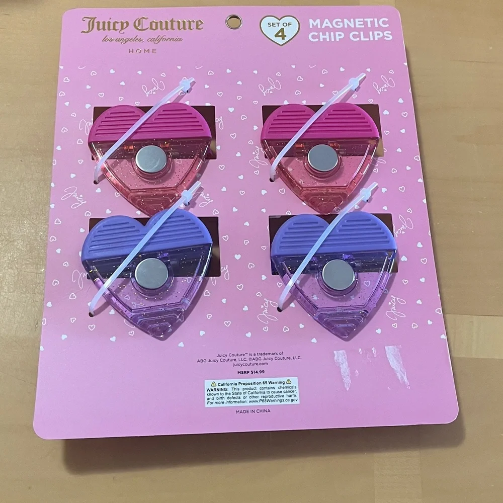 Juicy Couture Pink and Purple Heart Clips